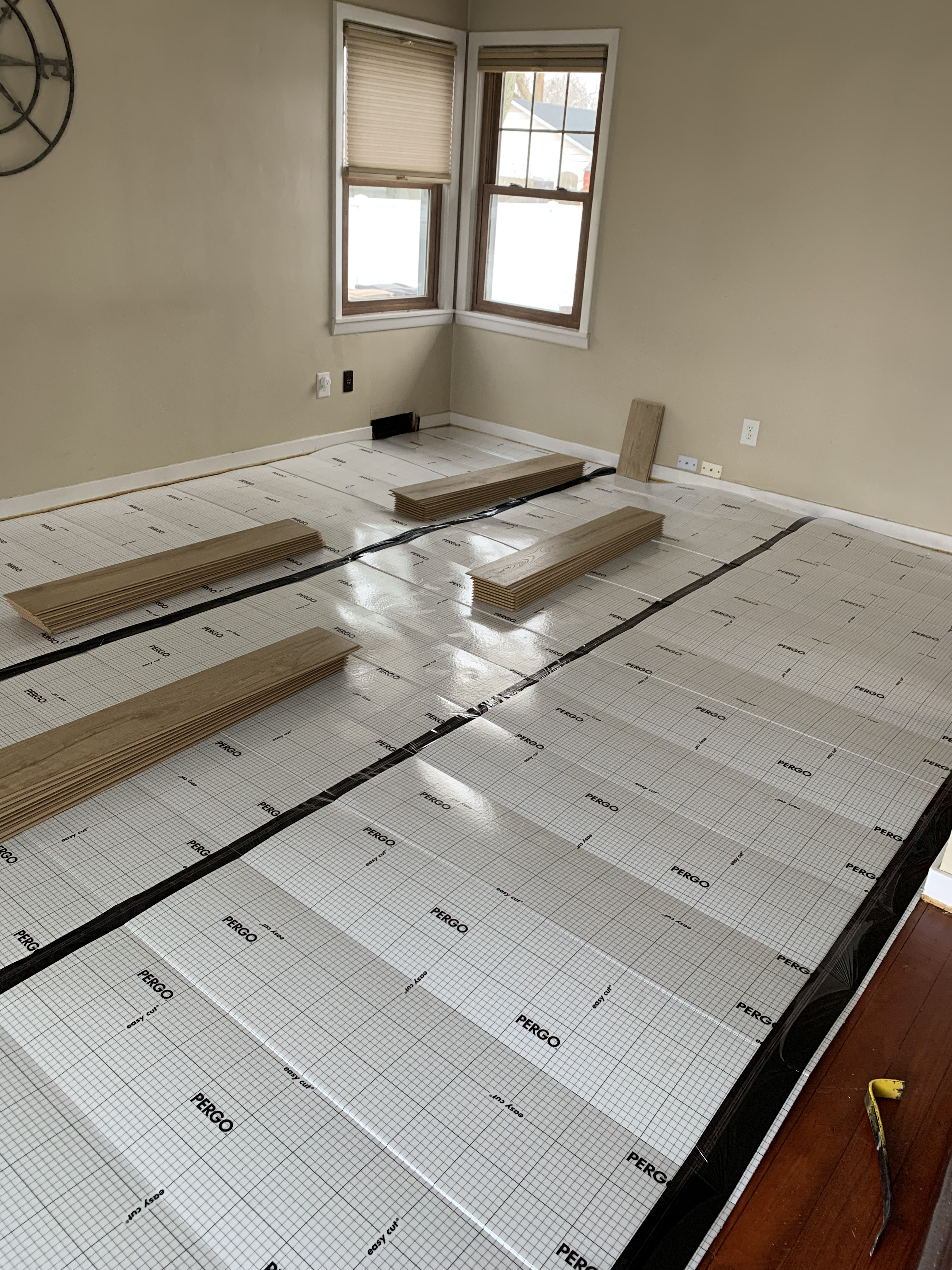 Laminate flooring prep and underlayment
