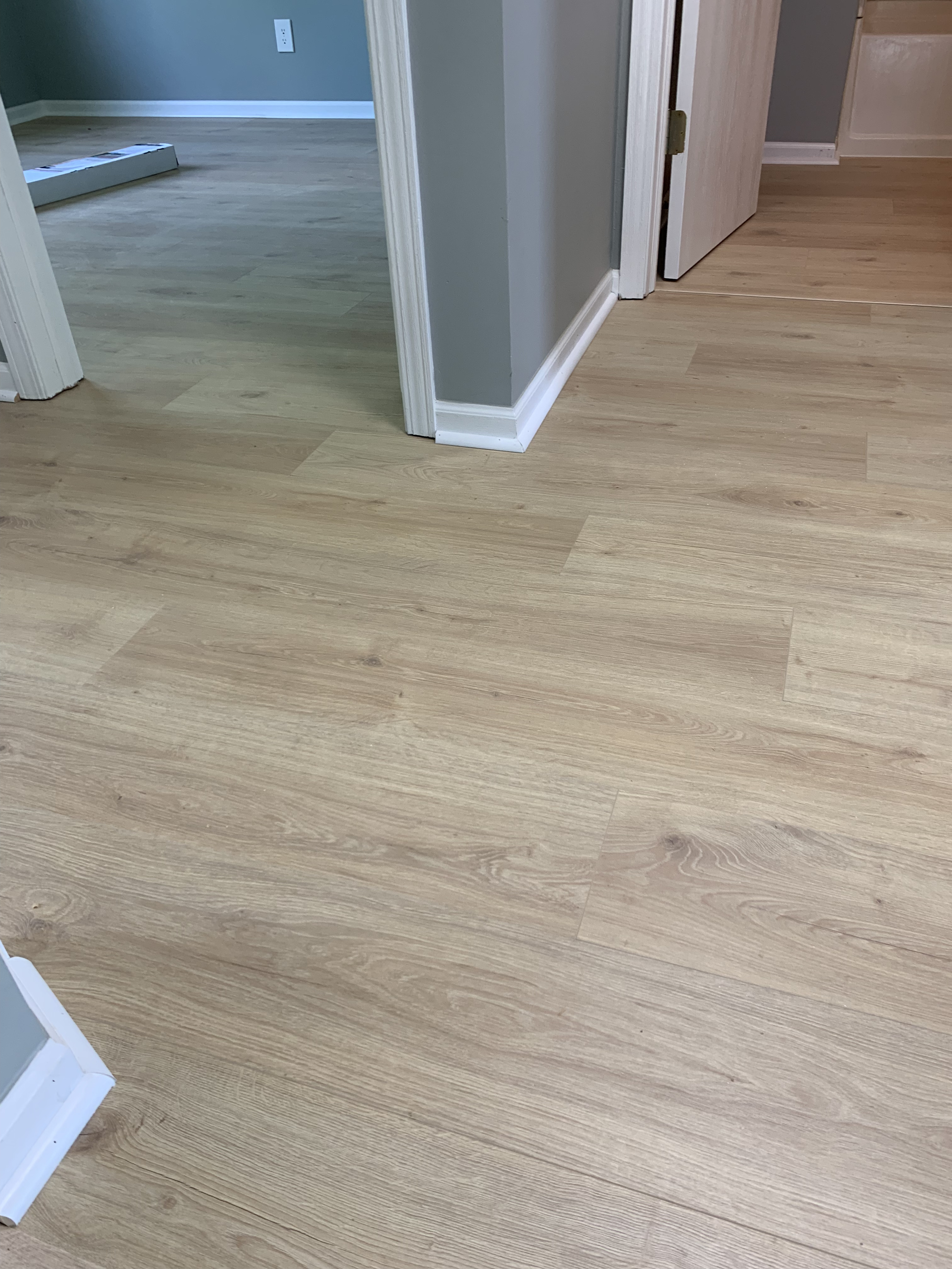 Laminate flooring in open floor plan